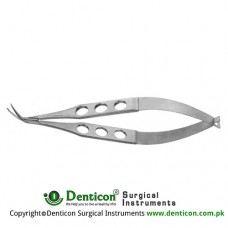 Katzin Corneal Transplant Scissor Left - Strongly Curved - Medium Blades - With Lock Stainless Steel, 11 cm - 4 1/2"